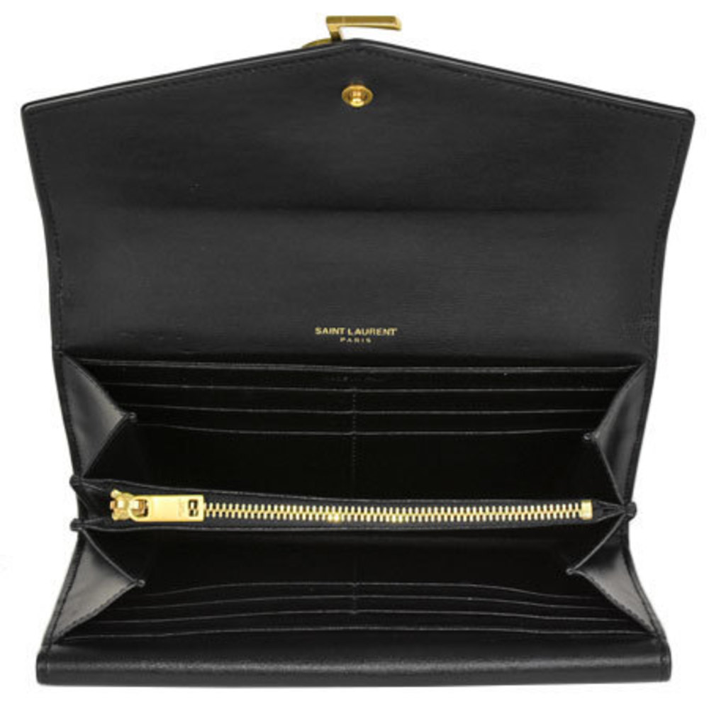 Saint Laurent Sulpice Leather Bifold Long Wallet Black - Picture 5 of 9